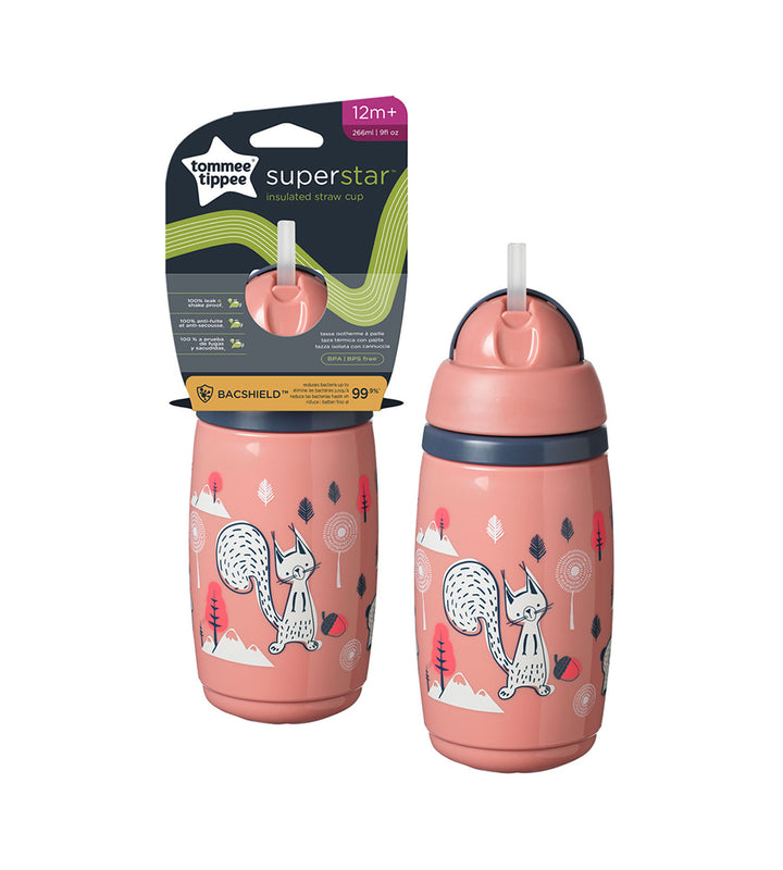 1X Insulated Straw Cup AL IL Pink Tommee Tippee 266ML - 447825 photo 5