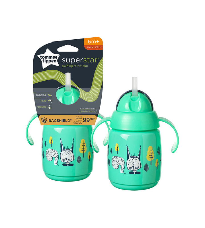 1X TRNR Straw Cup AL IL Green Tommee Tippee 300ML - 447830 photo 2