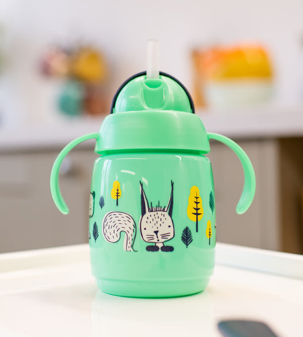1X TRNR Straw Cup AL IL Green Tommee Tippee 300ML - 447830